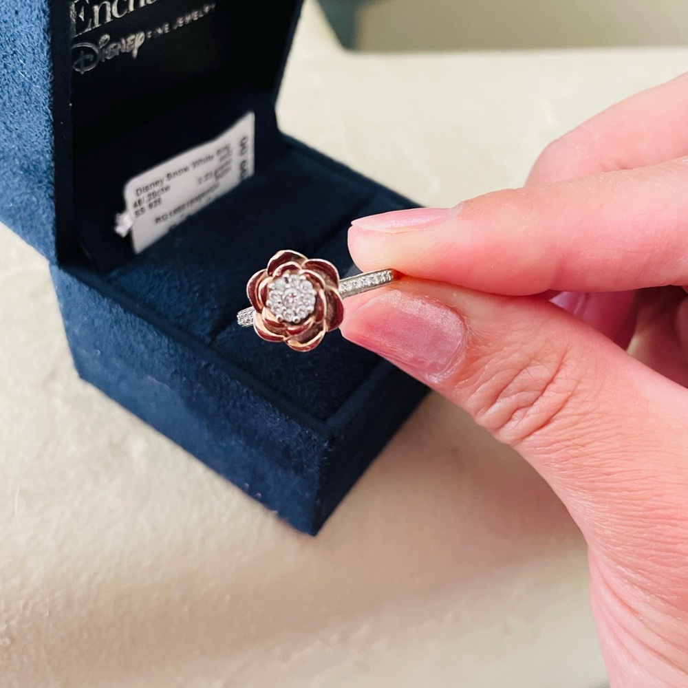 Disney Rose Gold and Silver Flower Ring